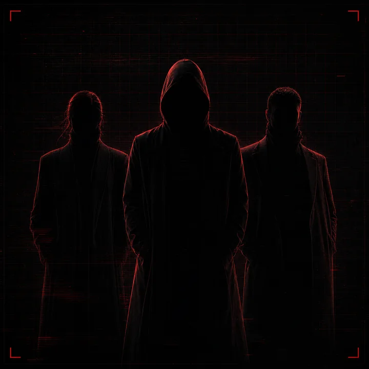 Three anonymous figures with their identities concealed